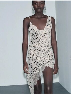NWT Zara ZW COLLECTION Polka Dot Lace Slip Tunic Blouse Camisole Tank or Dress